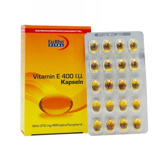 کپسول ویتامین ای 400 یوروویتال | 60 عدد | حفظ سلامت عمومی بدن و پوست و مو