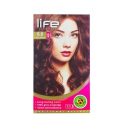 کیت رنگ موی لایف شماره 6 | رنگ موی قهوه ای روشن - کج جعبه